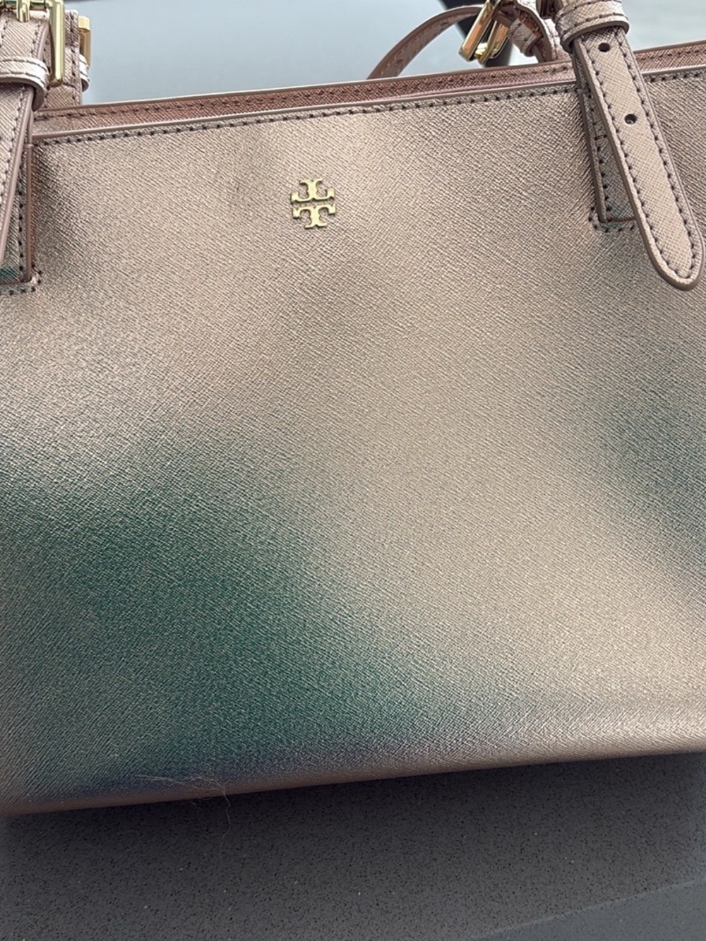 Tory Burch Metallic Rose Tote with Gold Logo - Picture 2 of 8